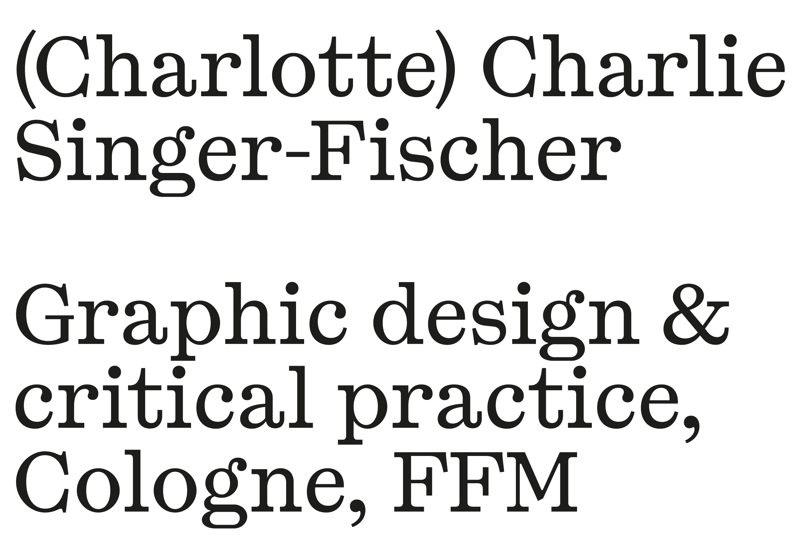charlotte (charlie) singer-fischer